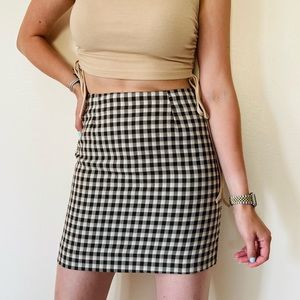 Vintage NYCC plaid brown cream mini skirt